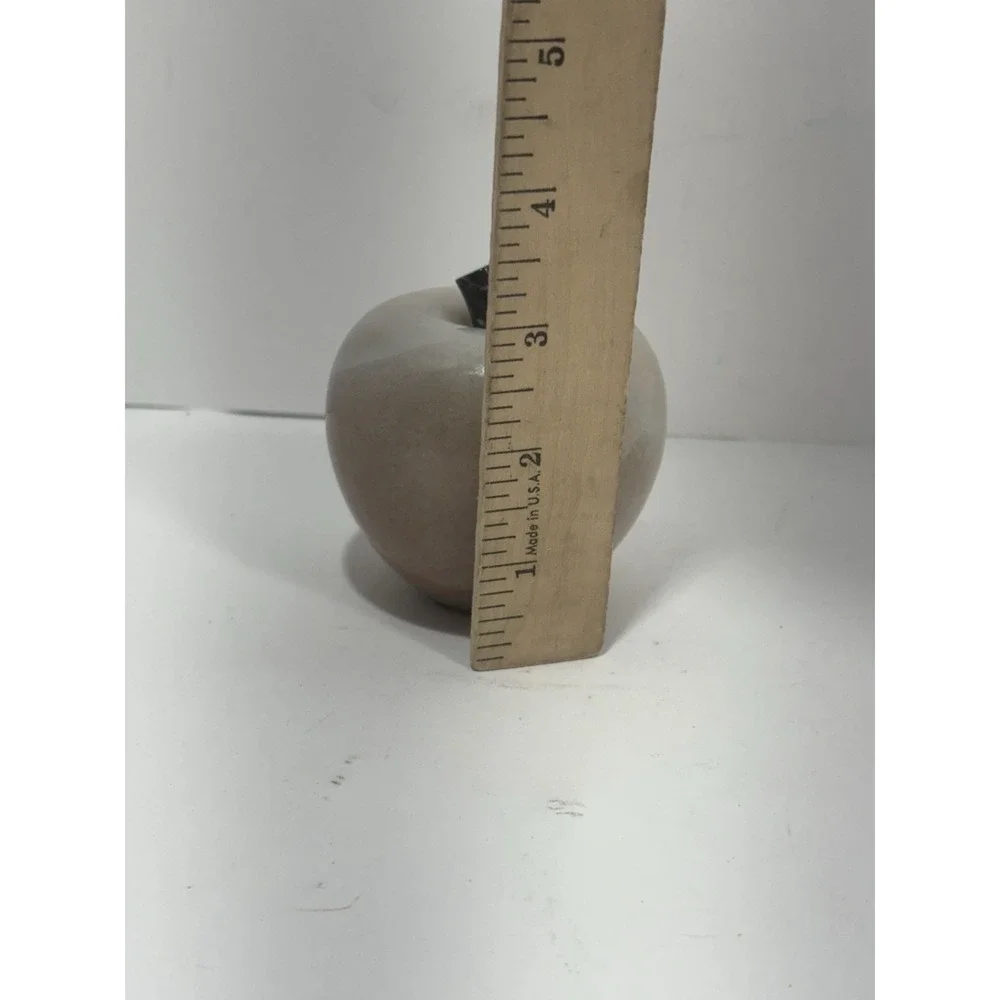 Hallmark Alabaster Marble Light Ivory White Pink APPLE Paperweight Vintage